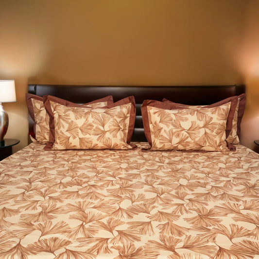 Laska Skewing (150 TC) - 100% Cotton King-Size Bedsheet + 2 Pillow Covers