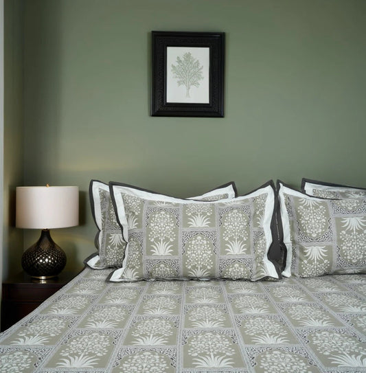 Lavish Stanny 100% Cotton King-Size Bedsheet + 2 Pillow Covers Urban Nivasa