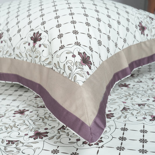 Lavish Vase Line 100% Cotton King-Size Bedsheet + 2 Pillow Covers