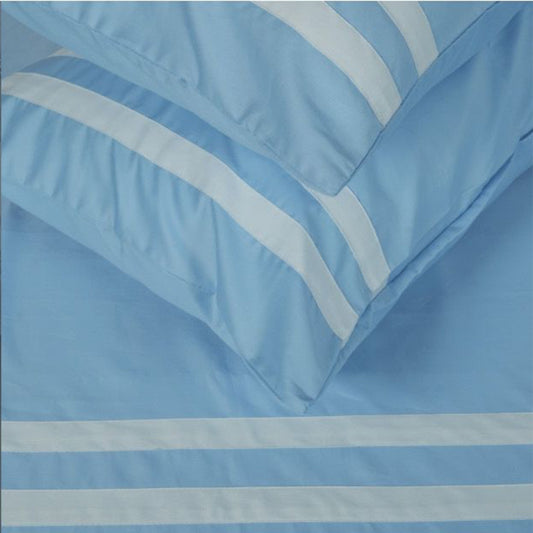 Viviz Sky Blue (600 TC) - 100% Cotton King-Size Bedsheet + 2 Pillow Covers