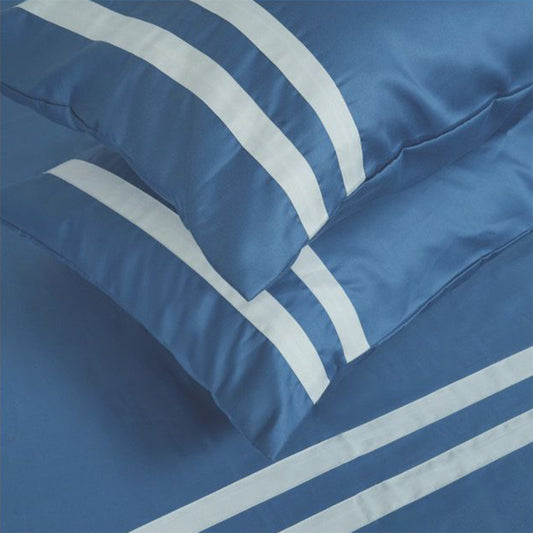 Viviz Deep Blue (600 TC) - 100% Cotton King-Size Bedsheet + 2 Pillow Covers