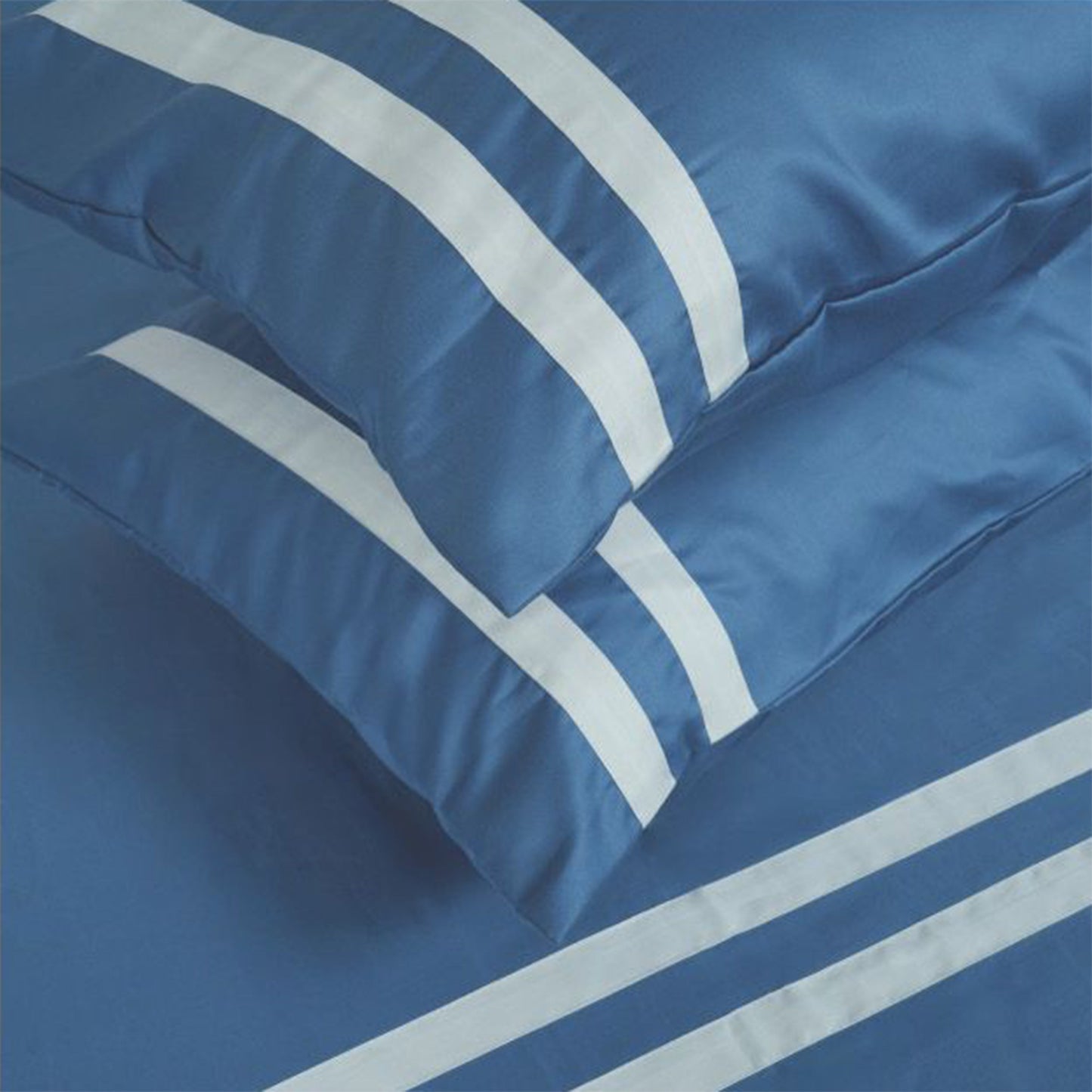 Viviz Deep Blue (600 TC) - 100% Cotton King-Size Bedsheet + 2 Pillow Covers Urban Nivasa