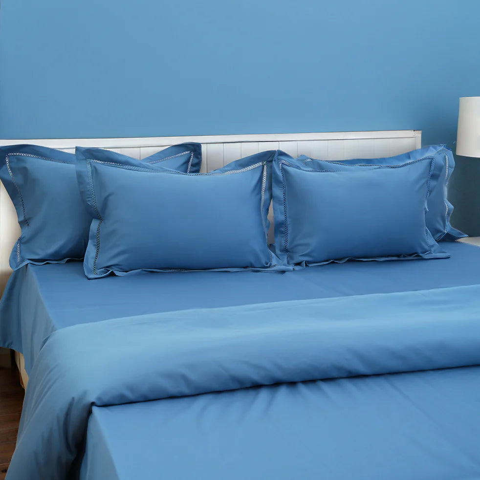 Luxor Sea Dream (300 TC) - 100% Cotton King-Size Bedsheet + 2 Pillow Covers