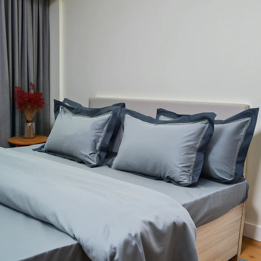 Moon Platinum Plush (400TC) - 100% Cotton King-Size Bedsheet + 2 Pillow Covers