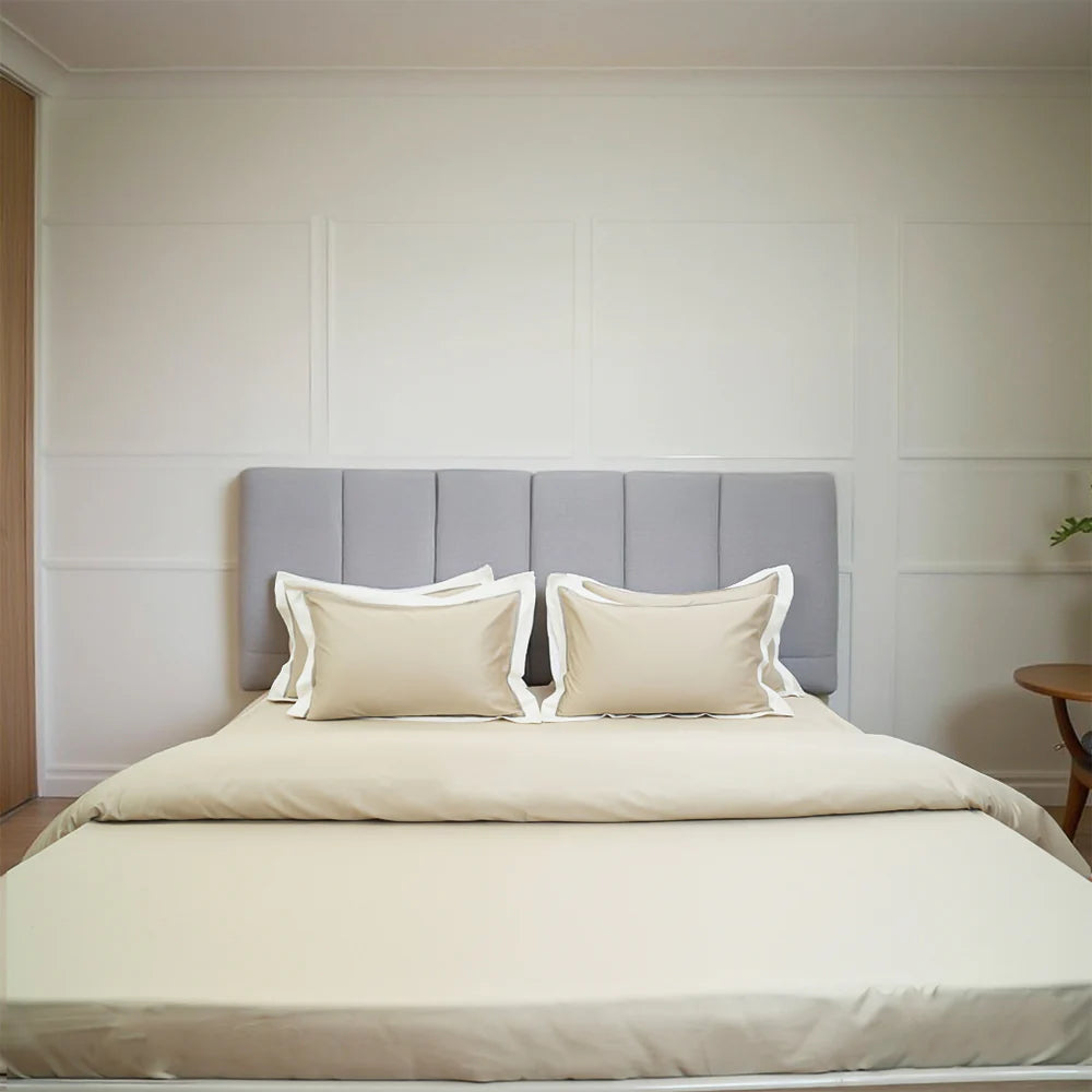 Moon Sandstone Shade (400TC) - 100% Cotton King-Size Bedsheet + 2 Pillow Covers