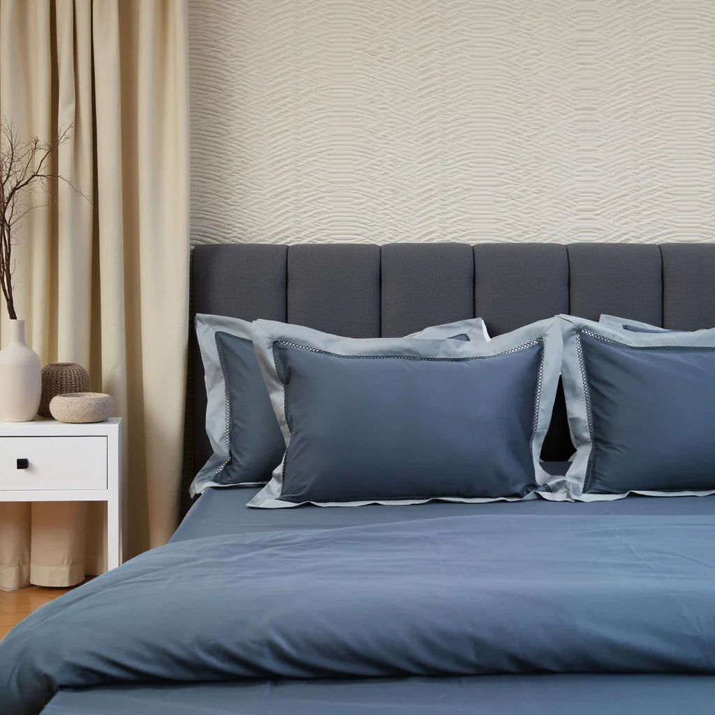 Moon Titan Shade (400TC) - 100% Cotton King-Size Bedsheet + 2 Pillow Covers