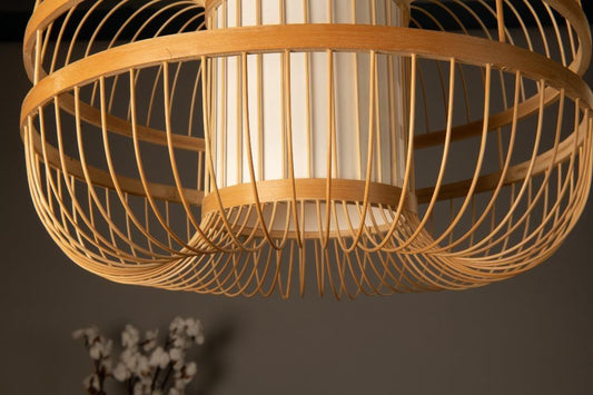 Handcrafted Bamboo Cage Lamp Shade D40cm x H25cm (D)