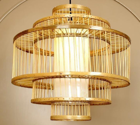 Bohemian Bamboo Fringe Lamp Shade D45cm x H45cm (D)