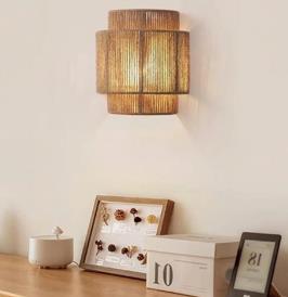 Jute & Natural Fiber Wall Lamp Shade L30cm x W30cm x H40cm (D)