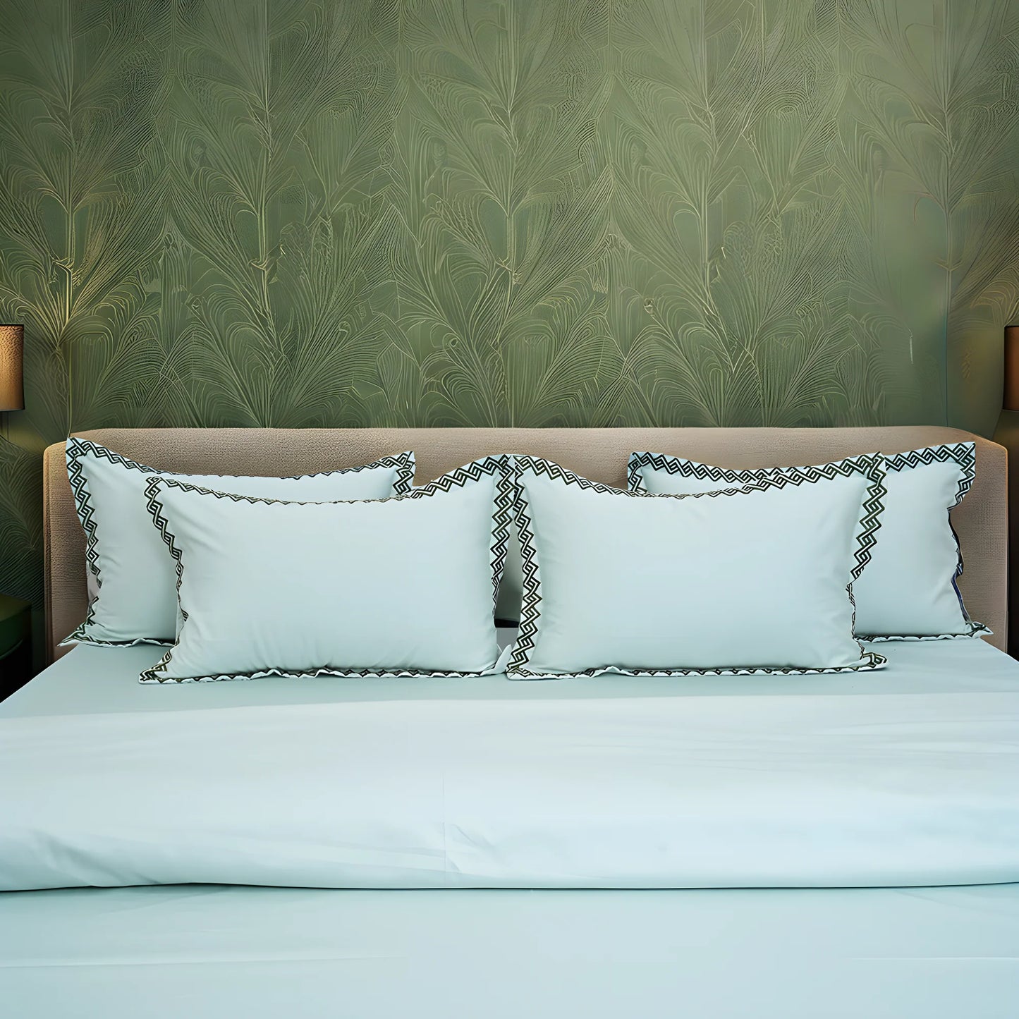 Pristine Weather Lime (300 TC) - 100% Cotton King-Size Bedsheet + 2 Pillow Covers