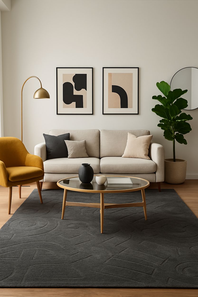 The Charcoal Carve Rug - BR Urban Nivasa