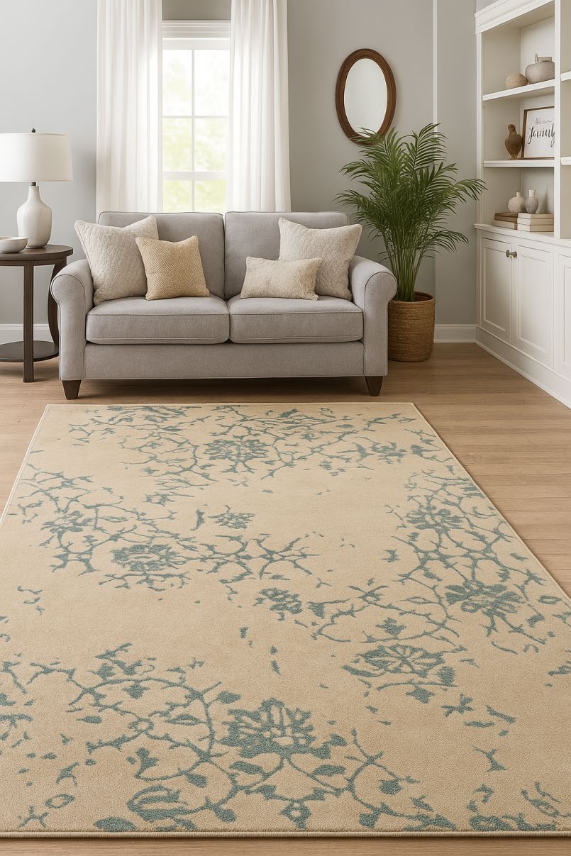 Transitional Floral Distress Rug - BR