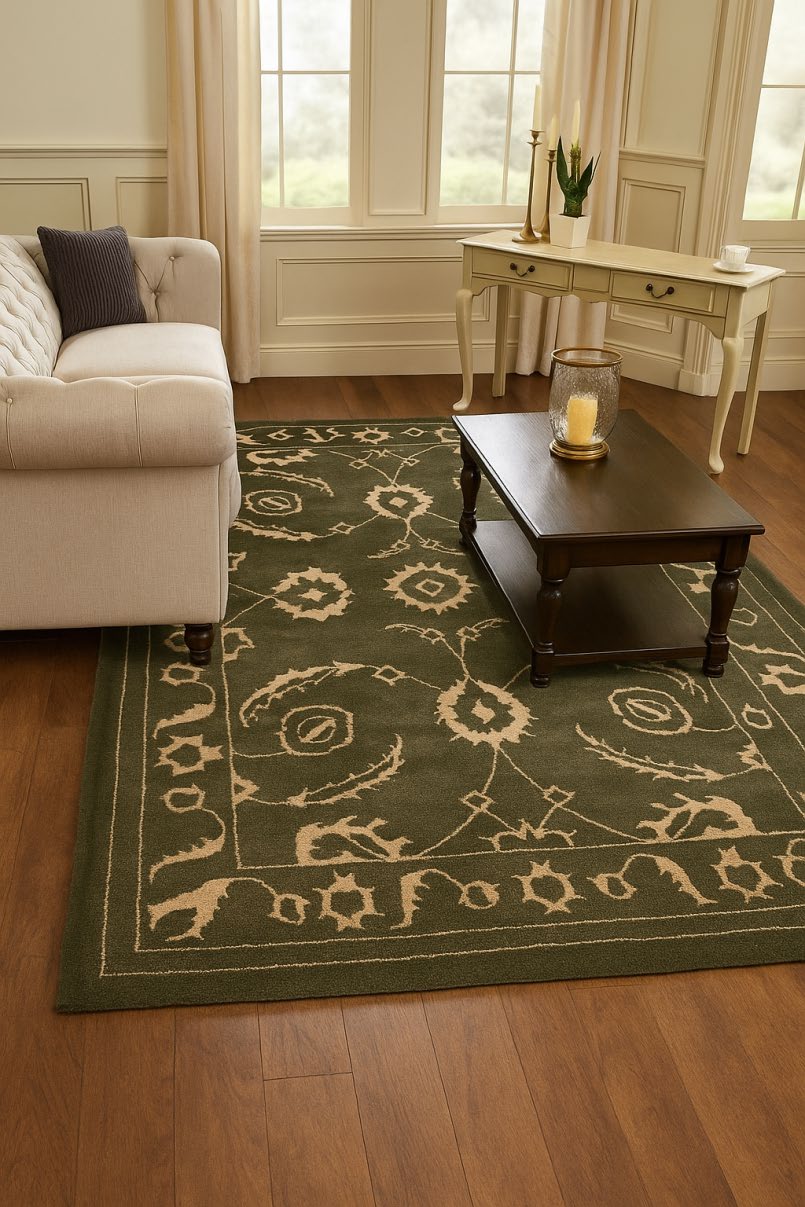 Green Traditional Hand Tufted Rug - BR Urban Nivasa
