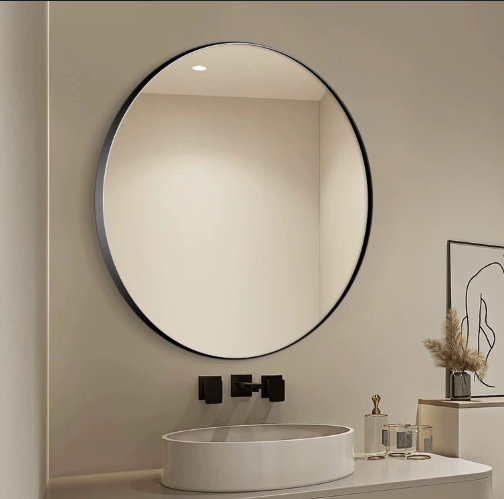 Contemporary Round Wall Mirror with MDF Backing (LL)