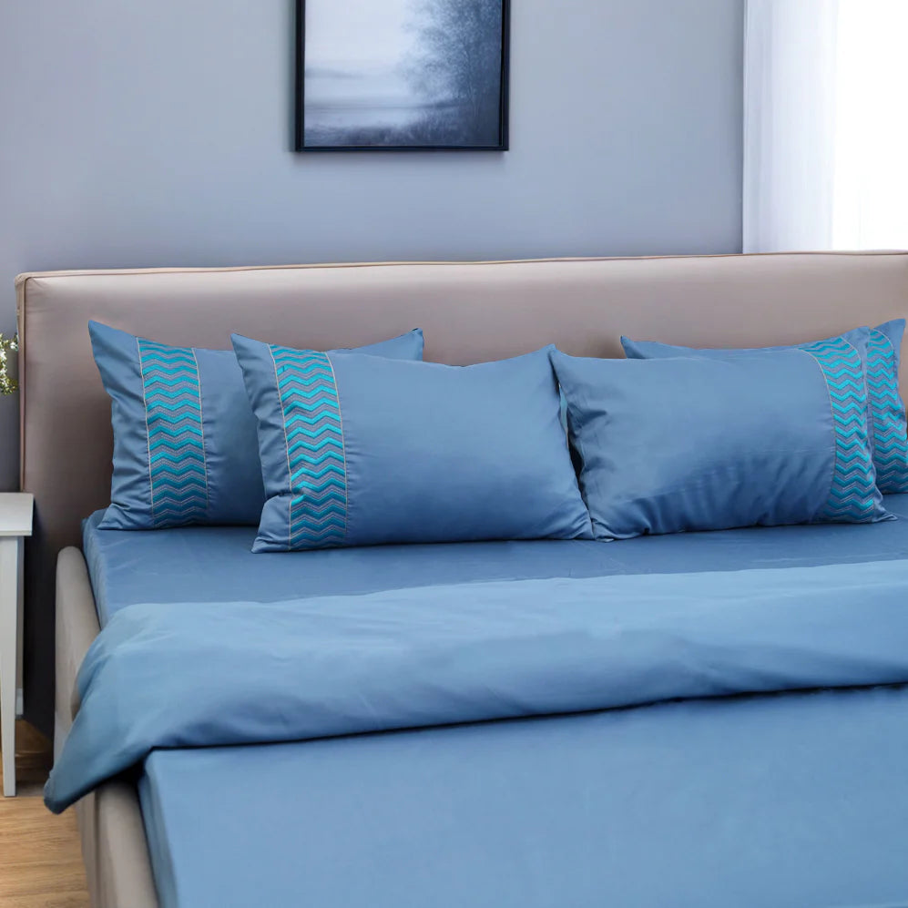 Unicorn Midnight Sky (400TC) - 100% Cotton King-Size Bedsheet + 2 Pillow Covers