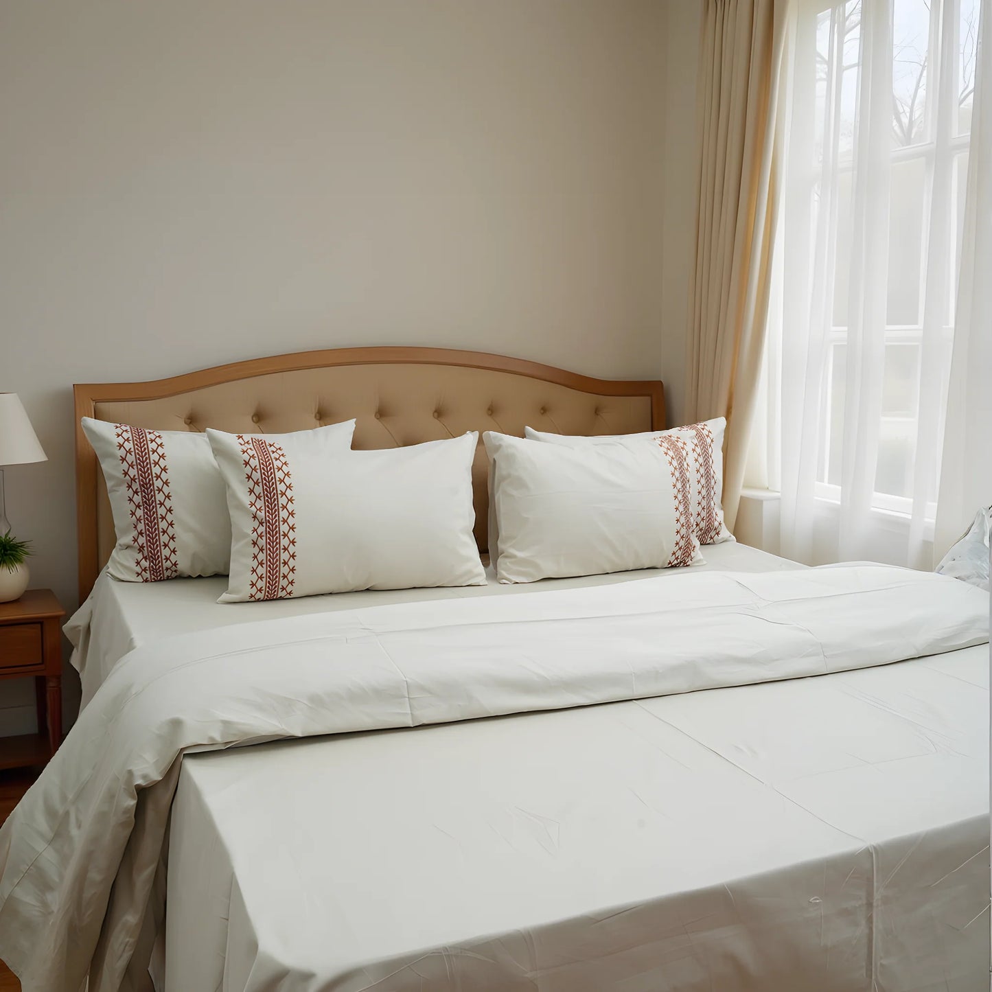 Unicorn Moonlight Dunes (400TC) - 100% Cotton King-Size Bedsheet + 2 Pillow Covers