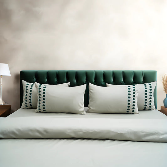 Unicorn Olive Aura (400TC) - 100% Cotton King-Size Bedsheet + 2 Pillow Covers