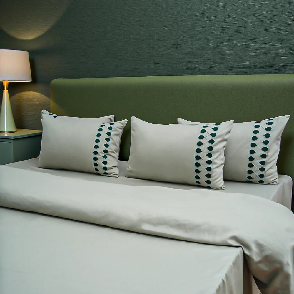 Unicorn Olive Aura (400TC) - 100% Cotton King-Size Bedsheet + 2 Pillow Covers