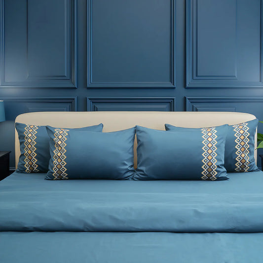 Unicorn Royal Reverie (400TC) - 100% Cotton King-Size Bedsheet + 2 Pillow Covers