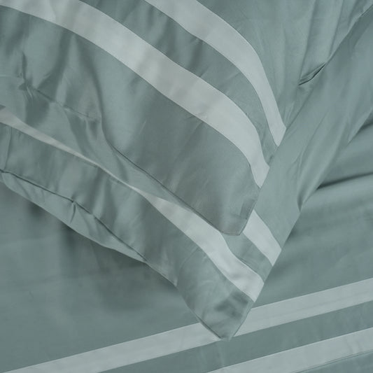 Viviz Aqua Marine (600 TC) - 100% Cotton King-Size Bedsheet + 2 Pillow Covers