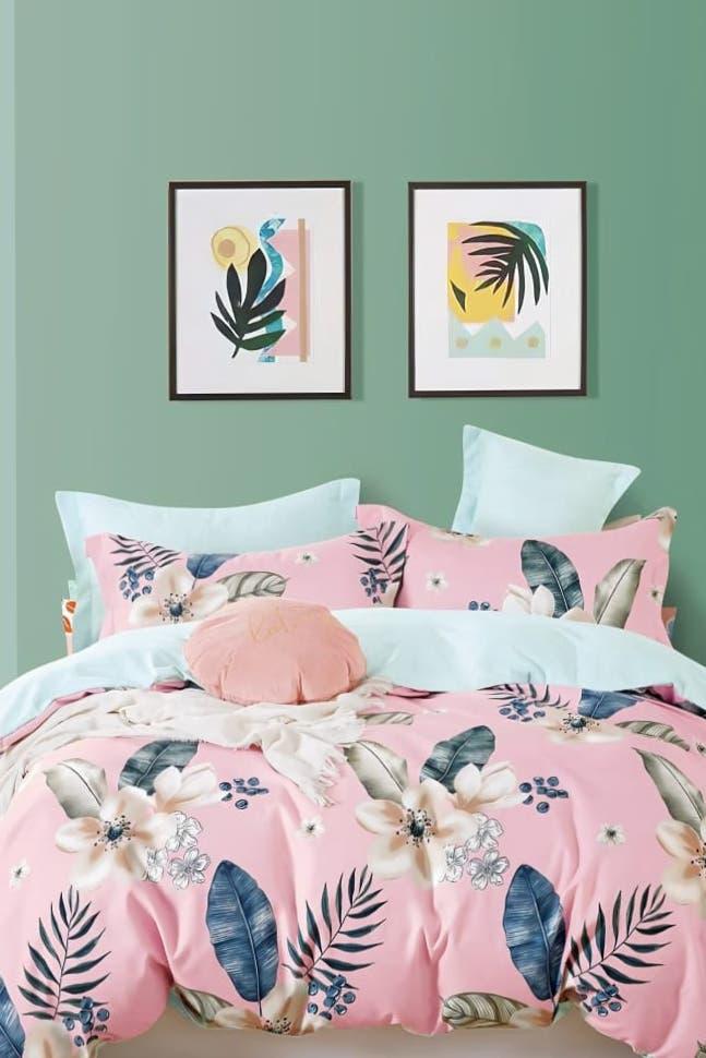 Bellezza Soft Bloom Pastel Double Bedsheet Set - 110 GSM Polycotton Bedsheet + 2 Pillow Covers Urban Nivasa