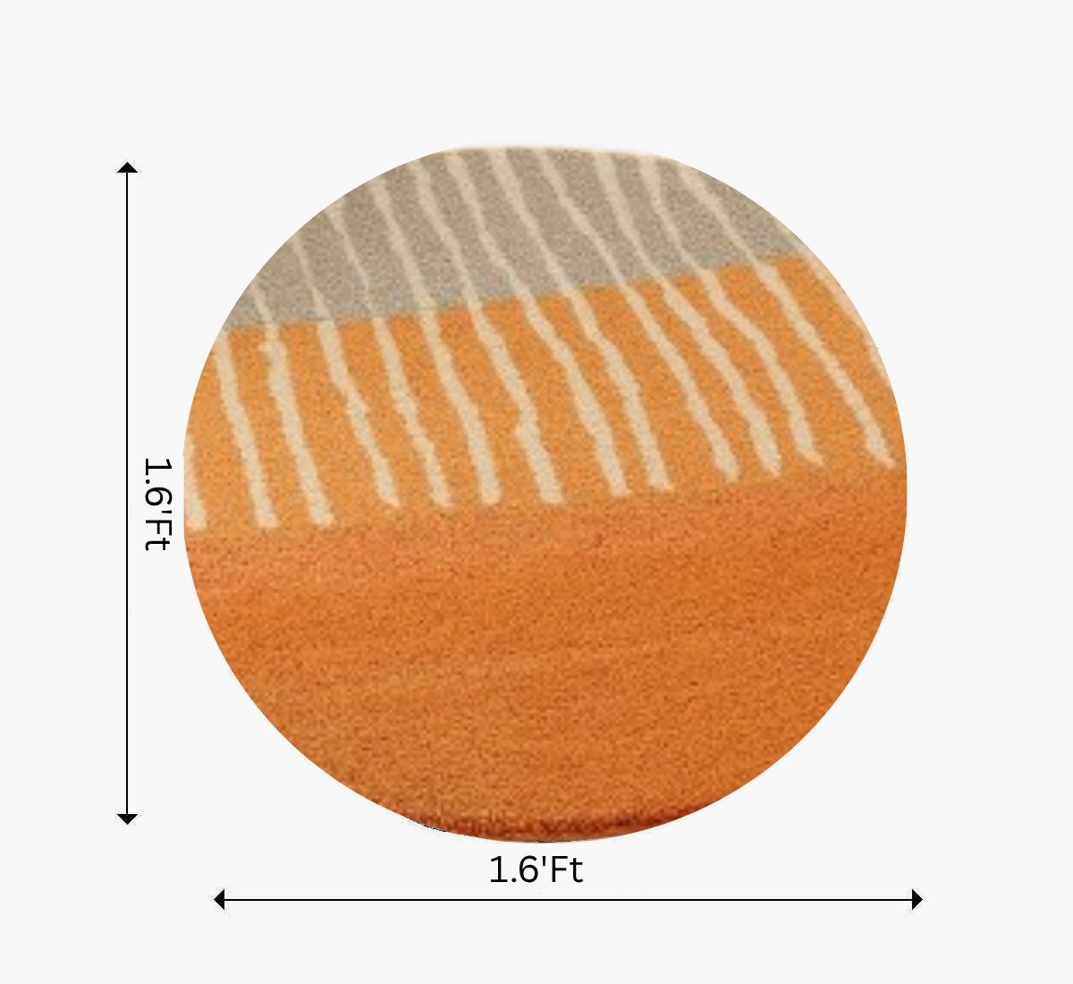 Hand Tufted Round Rug (Orange) - BR