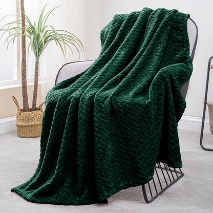 Premium Leaf Knit Fleece Blanket - King Size (BC) Urban Nivasa