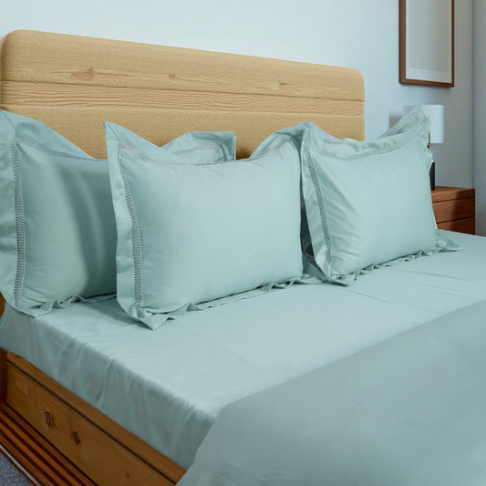 WAVS Bedsheet (300TC SATIN) - 100% Cotton King-Size Bedsheet + 2 Pillow Covers Urban Nivasa