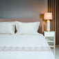 Art Cream Blossom (400 TC) - 100% Cotton King-Size Bedsheet + 2 Pillow Covers