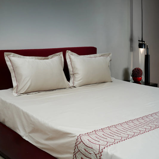 Art Lacey Legacy (400 TC) - 100% Cotton King-Size Bedsheet + 2 Pillow Covers