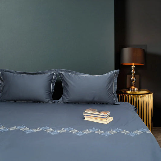 Art Midnight Royale (400 TC) - 100% Cotton King-Size Bedsheet + 2 Pillow Covers