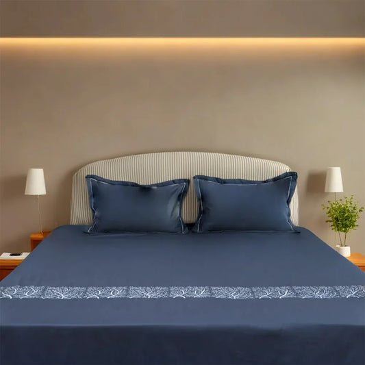 Art Noir Botanica (400 TC) - 100% Cotton King-Size Bedsheet + 2 Pillow Covers
