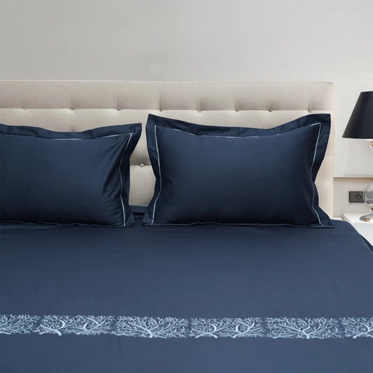 Art Noir Botanica (400 TC) - 100% Cotton King-Size Bedsheet + 2 Pillow Covers