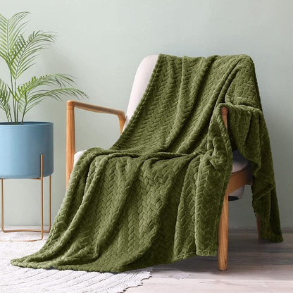 Premium Leaf Knit Fleece Blanket - King Size (BC) Urban Nivasa