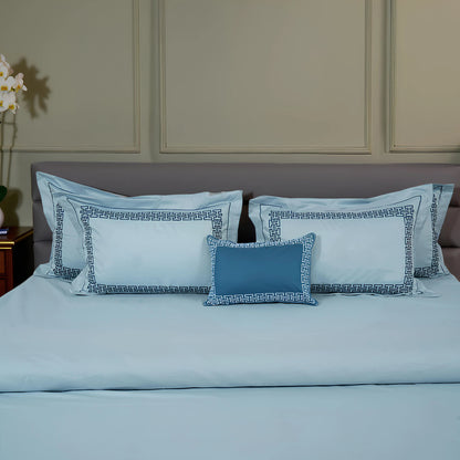 Junoon Blue Punk Junoon Light Pink (400 TC) - 100% Cotton King-Size Bedsheet + 2 Pillow Covers
