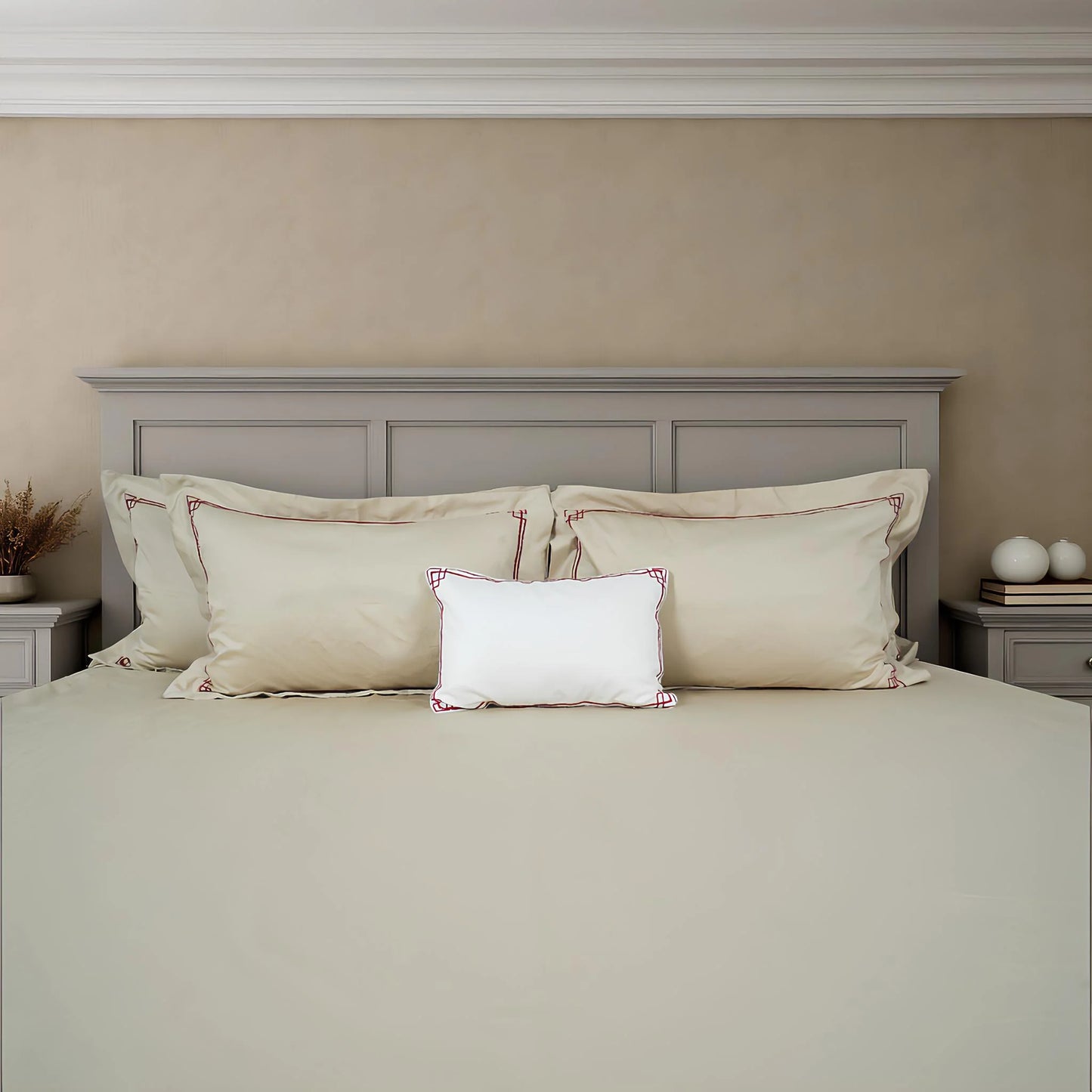 Junoon Hermione Junoon Light Pink (400 TC) - 100% Cotton King-Size Bedsheet + 2 Pillow Covers