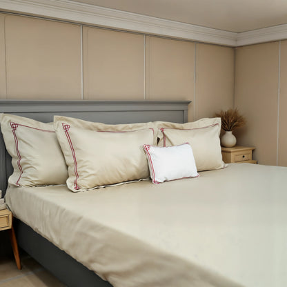 Junoon Hermione Junoon Light Pink (400 TC) - 100% Cotton King-Size Bedsheet + 2 Pillow Covers