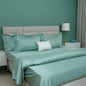 Junoon Ice Green (400 TC) - 100% Cotton King-Size Bedsheet + 4 Pillow Covers