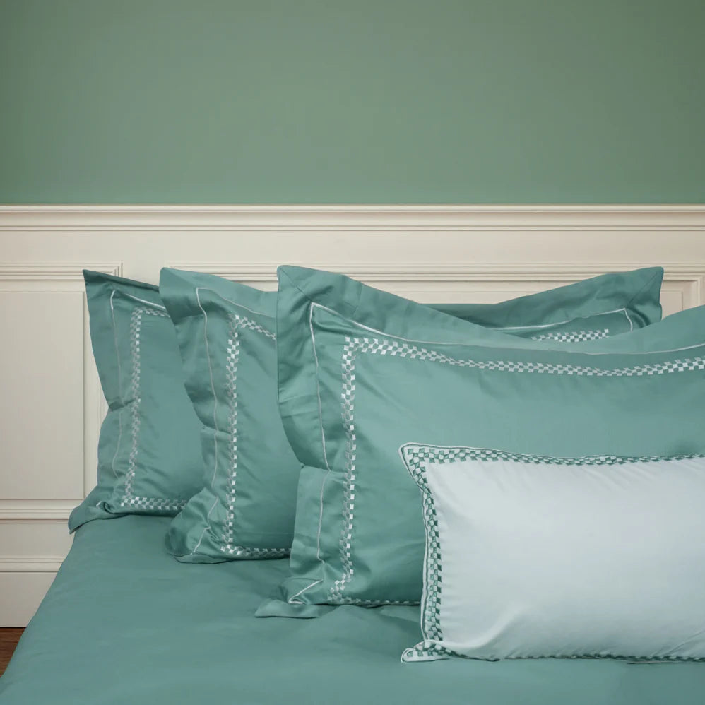 Junoon Ice Green Junoon Light Pink (400 TC) - 100% Cotton King-Size Bedsheet + 2 Pillow Covers