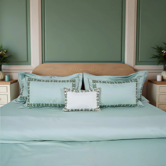 Junoon John Snow Junoon Light Pink (400 TC) - 100% Cotton King-Size Bedsheet + 2 Pillow Covers