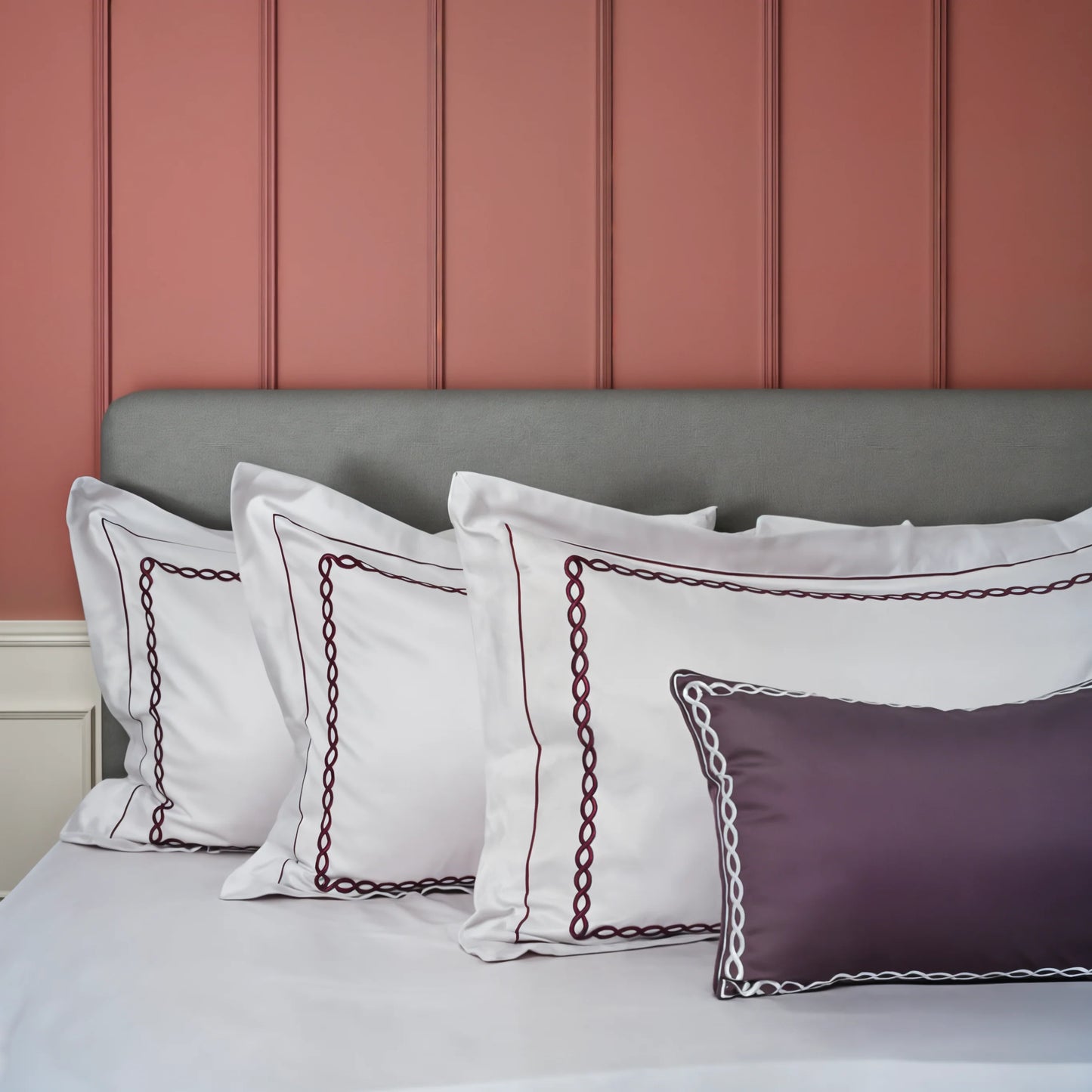Junoon Light Pink (400 TC) - 100% Cotton King-Size Bedsheet + 2 Pillow Covers