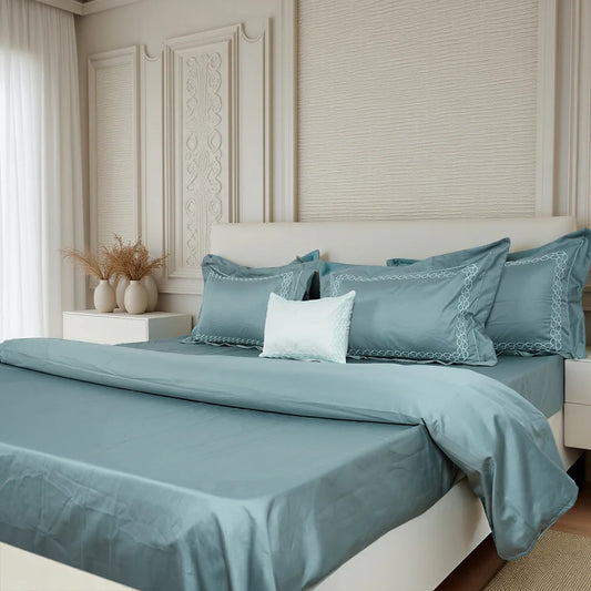 Junoon Noir Matt Junoon Light Pink (400 TC) - 100% Cotton King-Size Bedsheet + 2 Pillow Covers