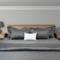Junoon Rio Grey Junoon Light Pink (400 TC) - 100% Cotton King-Size Bedsheet + 2 Pillow Covers