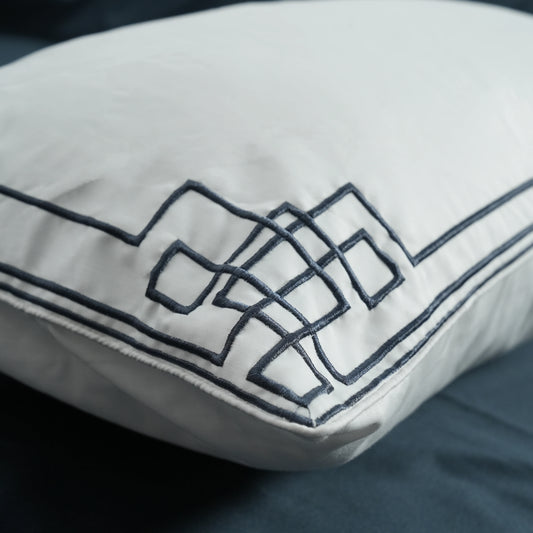 Junoon Star Blue (400 TC) - 100% Cotton King-Size Bedsheet + 4 Pillow Covers