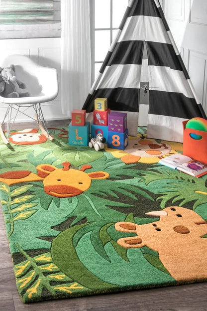 King of the Jungle Area Rug (Green) - BR