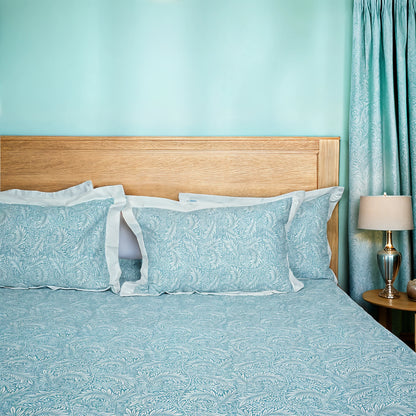Laska Blue Orbits (150 TC) - 100% Cotton King-Size Bedsheet + 2 Pillow Covers