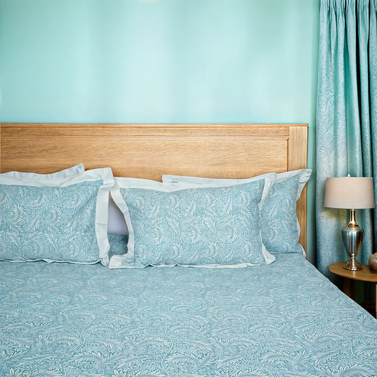 Laska Blue Orbits (150 TC) - 100% Cotton King-Size Bedsheet + 2 Pillow Covers