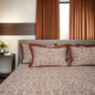 Laska Brown Obs (150 TC) - 100% Cotton King-Size Bedsheet + 2 Pillow Covers