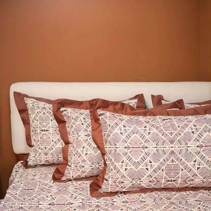 Laska Brown Obs (150 TC) - 100% Cotton King-Size Bedsheet + 2 Pillow Covers