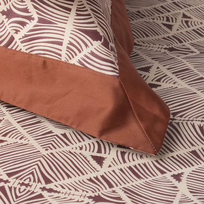 Laska Brown Obs (150 TC) - 100% Cotton King-Size Bedsheet + 2 Pillow Covers